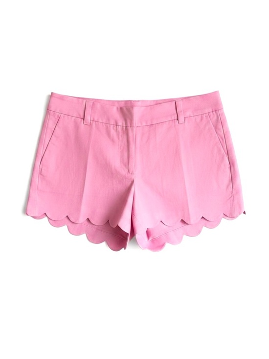 J. Crew Pants - J. Crew Light Pink Scalloped Hem High-Waist Shorts